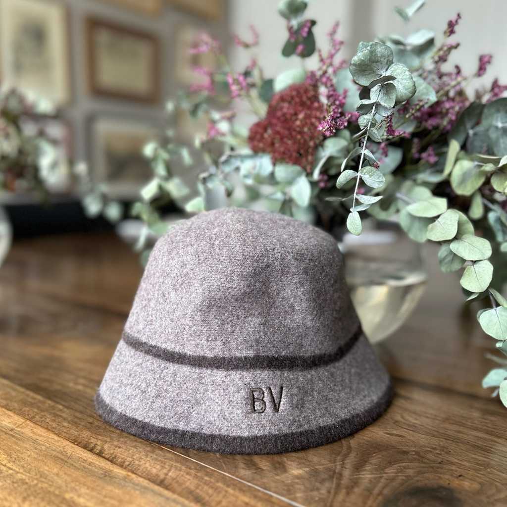 Sombrero Franela Taupe Bicolor