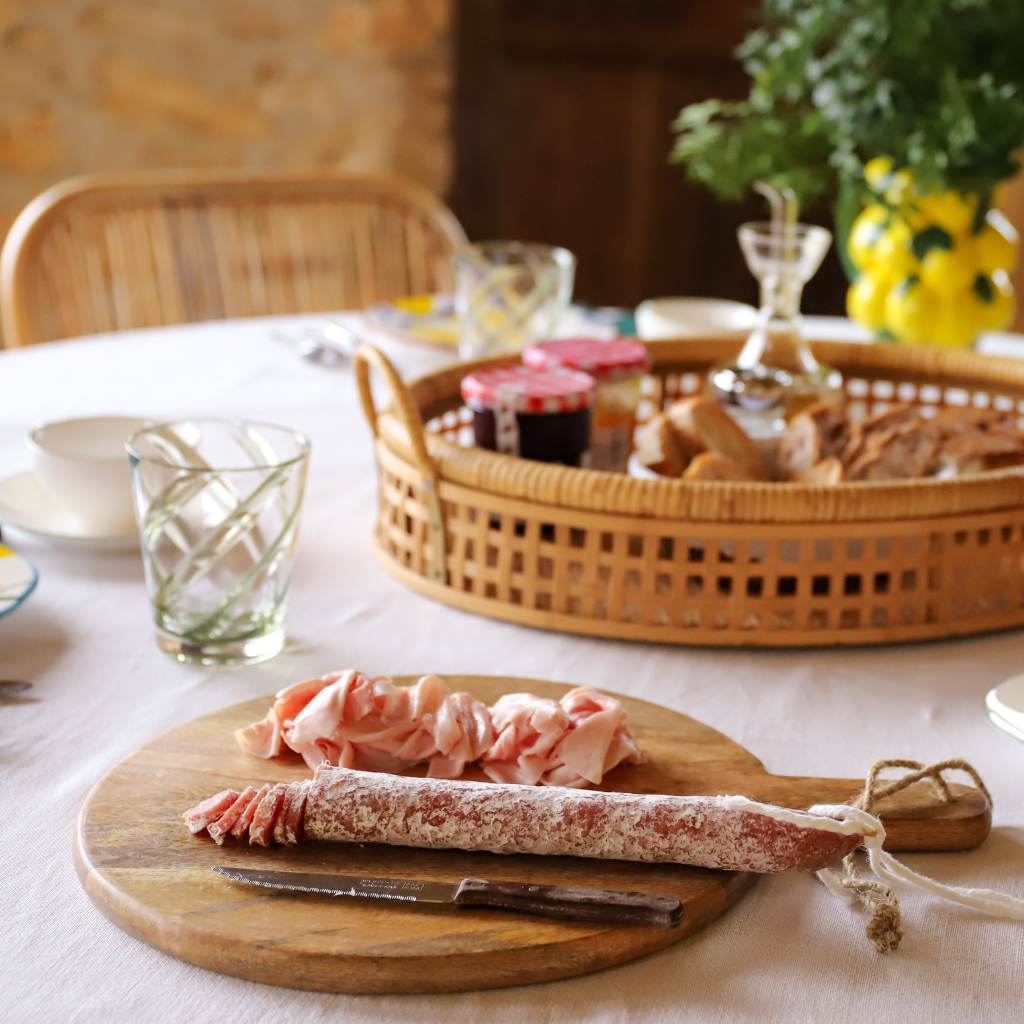 Round Dark Wooden Serving Board