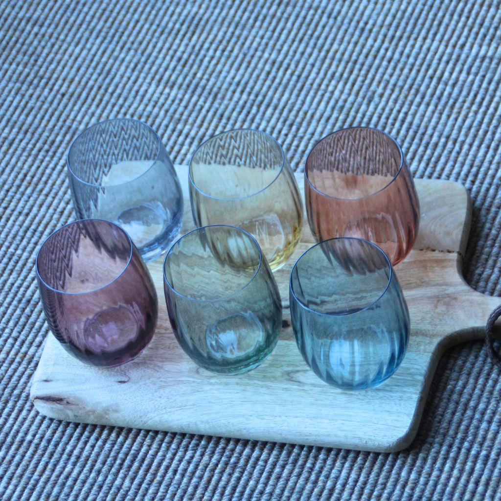 Maroon Polycarbonate Glasses (Set of 6)