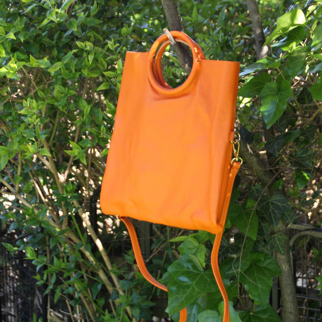 Bolso Anilla Piel Naranja