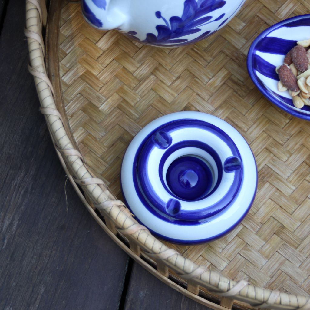 Cenicero Rayas Azul