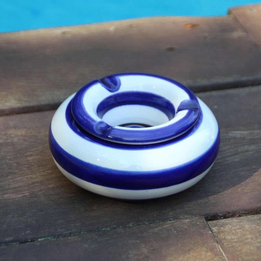 Cenicero Rayas Azul