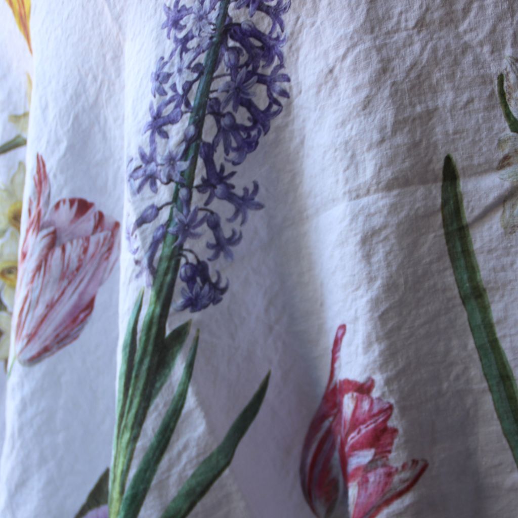 Linen Flower Tablecloth
