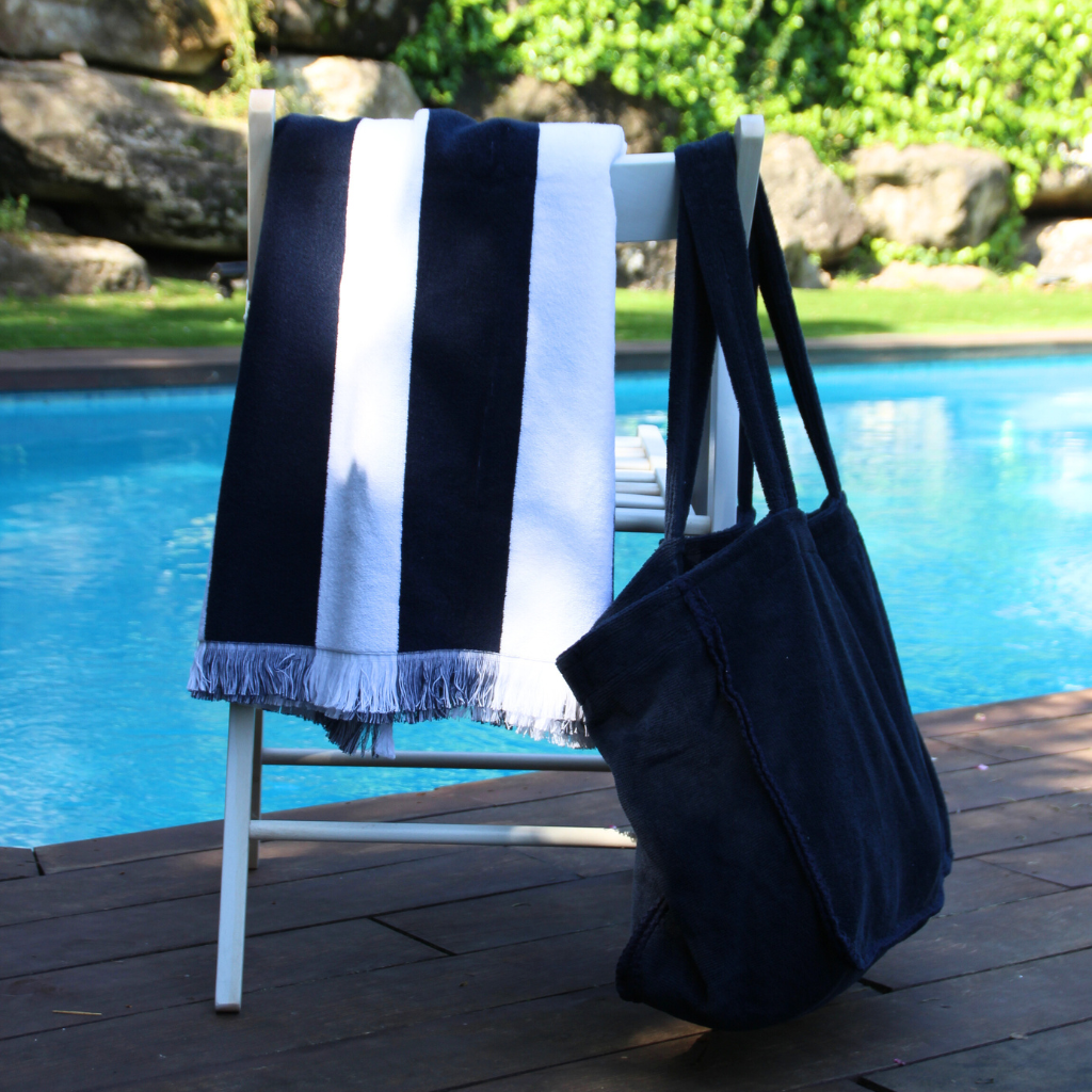 Blue Beach Towel Bag