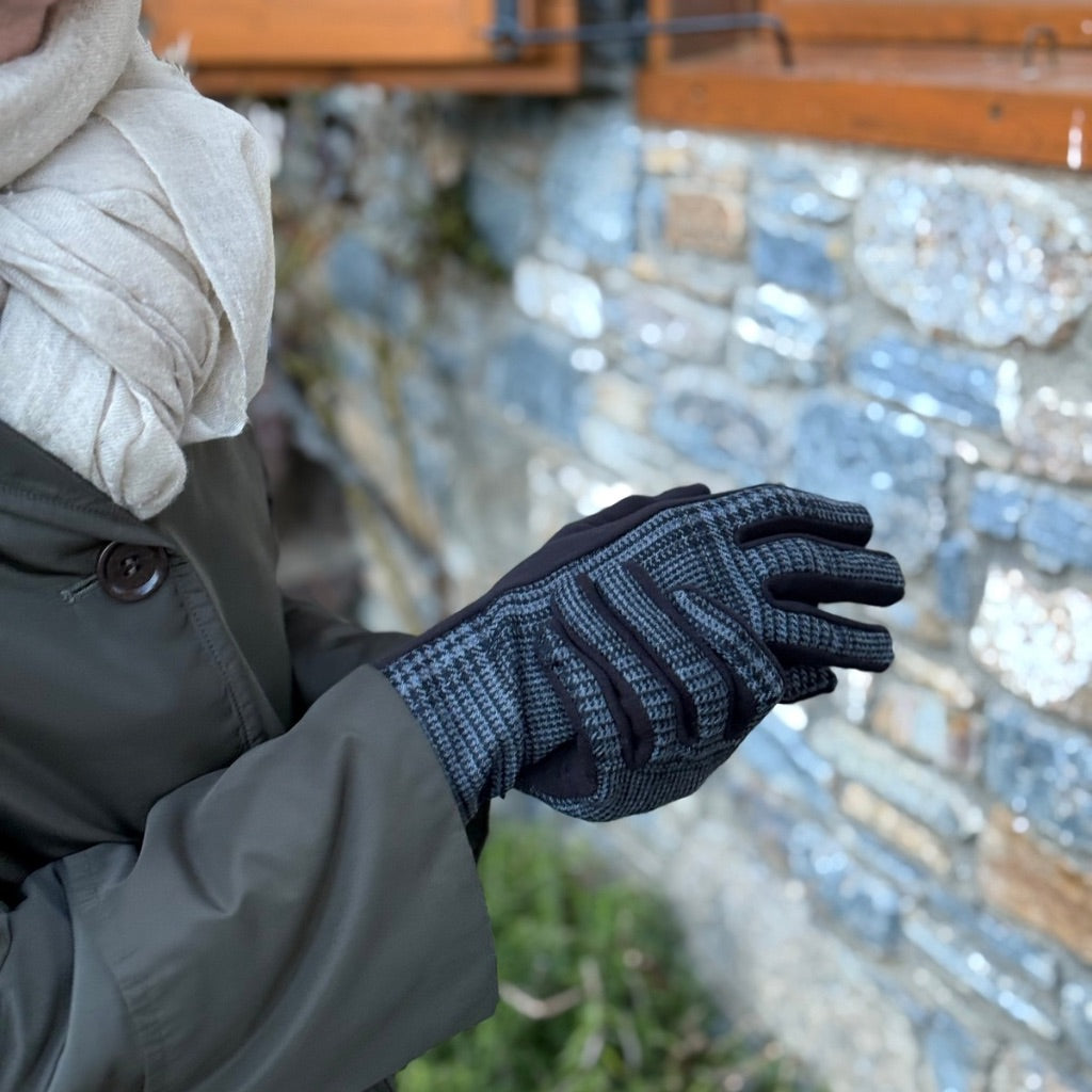 Guantes Tela Pata de Gallo Gris