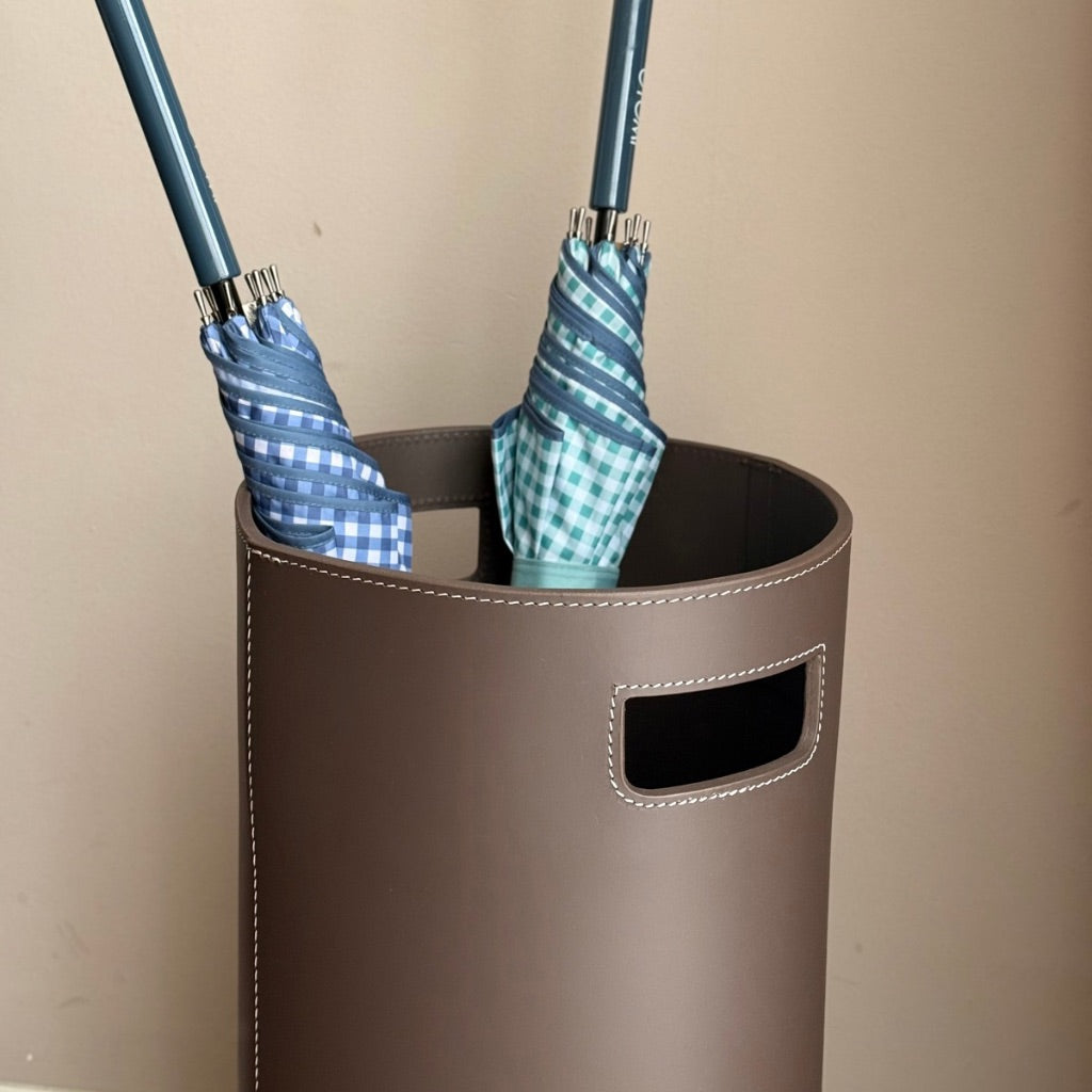Chocolate Leather Umbrella Stand