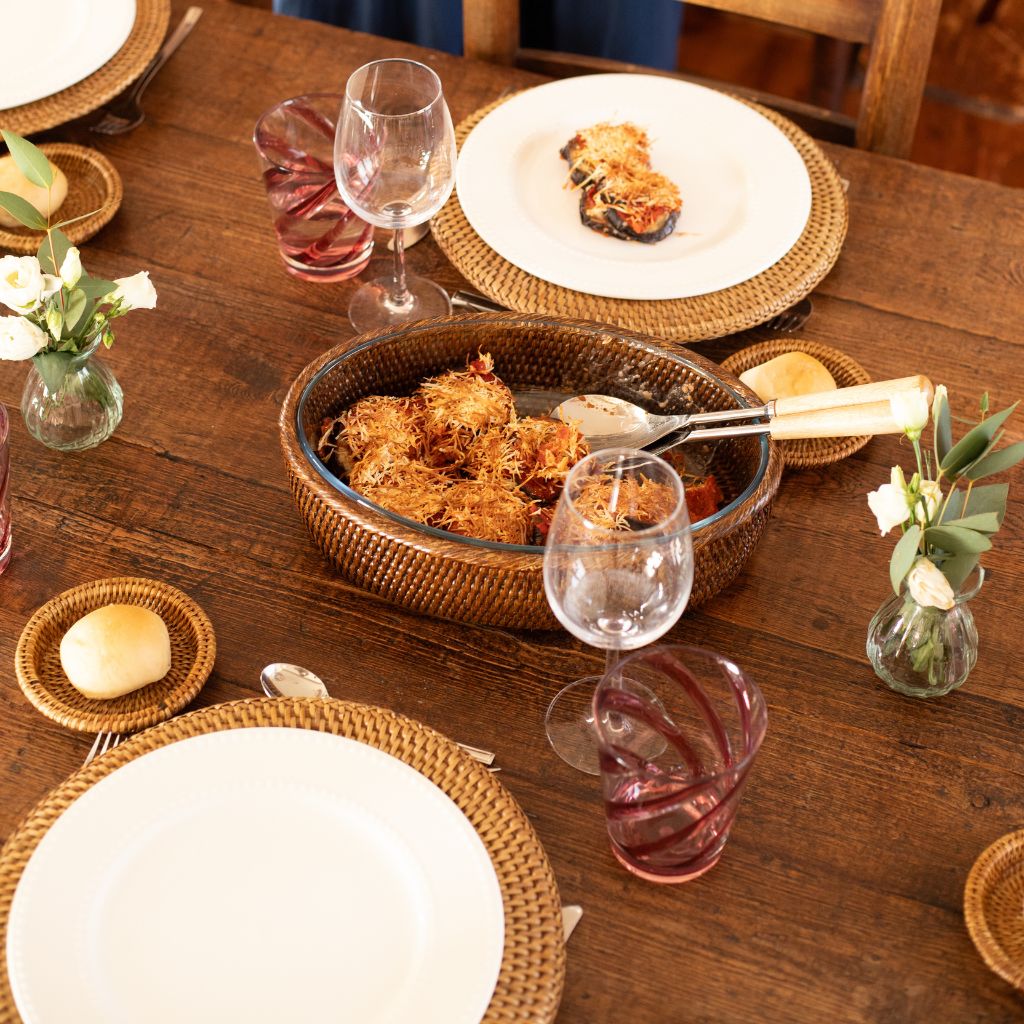 Rattan Oval Serving Platter