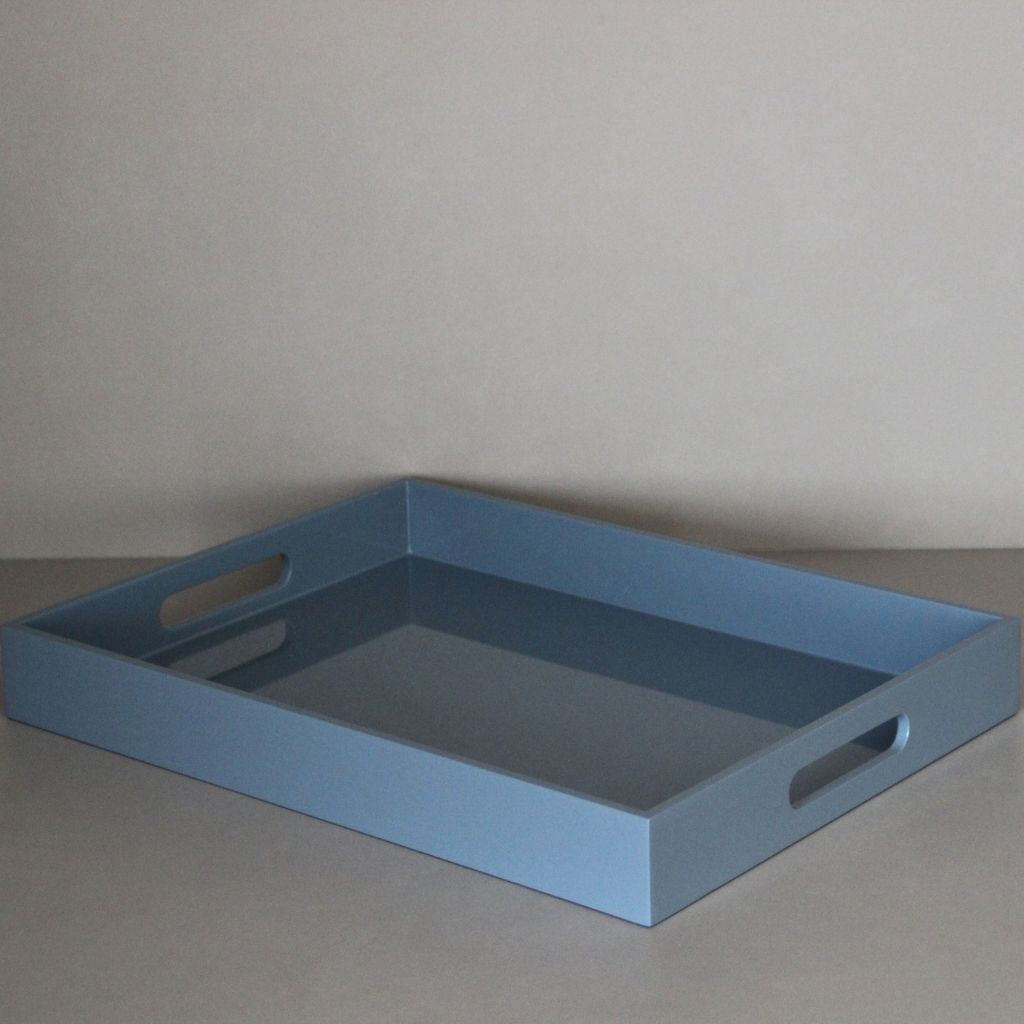 Bandeja Lacada Rectangular Grande Azul