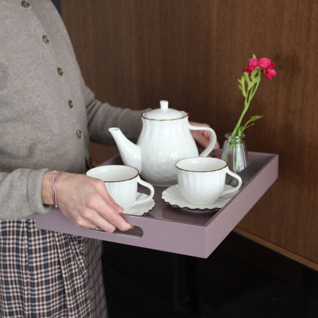 Bandeja Lacada Rectangular Grande Malva