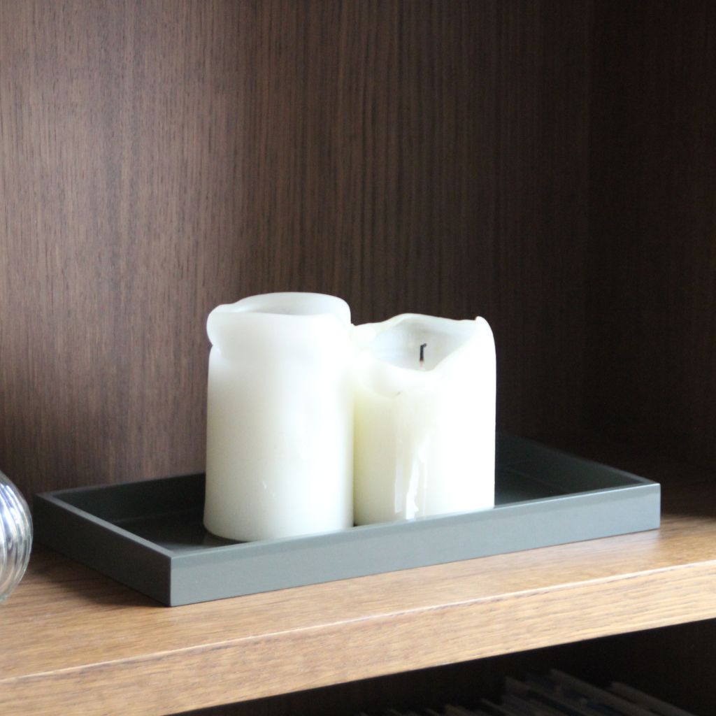 Bandeja Lacada Rectangular Pequeña Verde