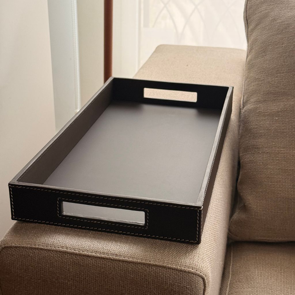 Bandeja Piel Rectangular Chocolate