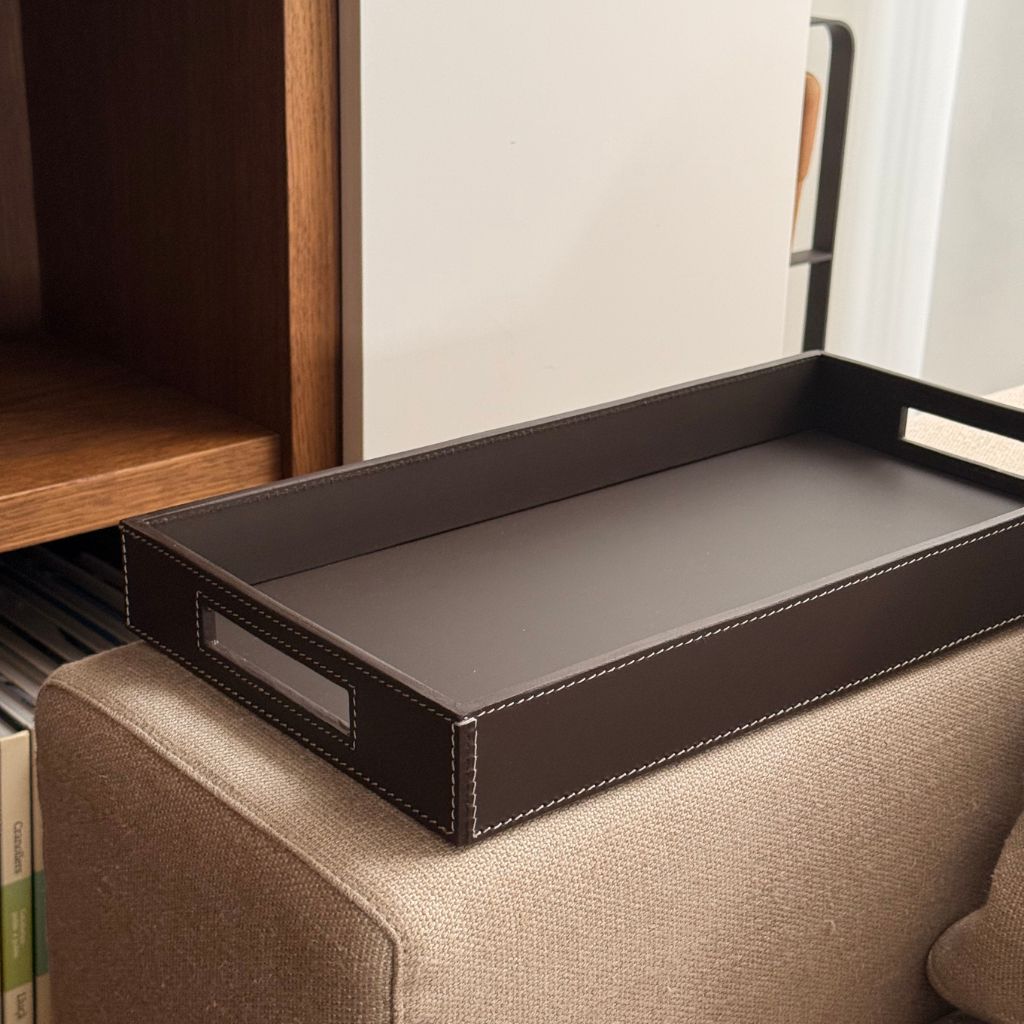 Bandeja Piel Rectangular Chocolate