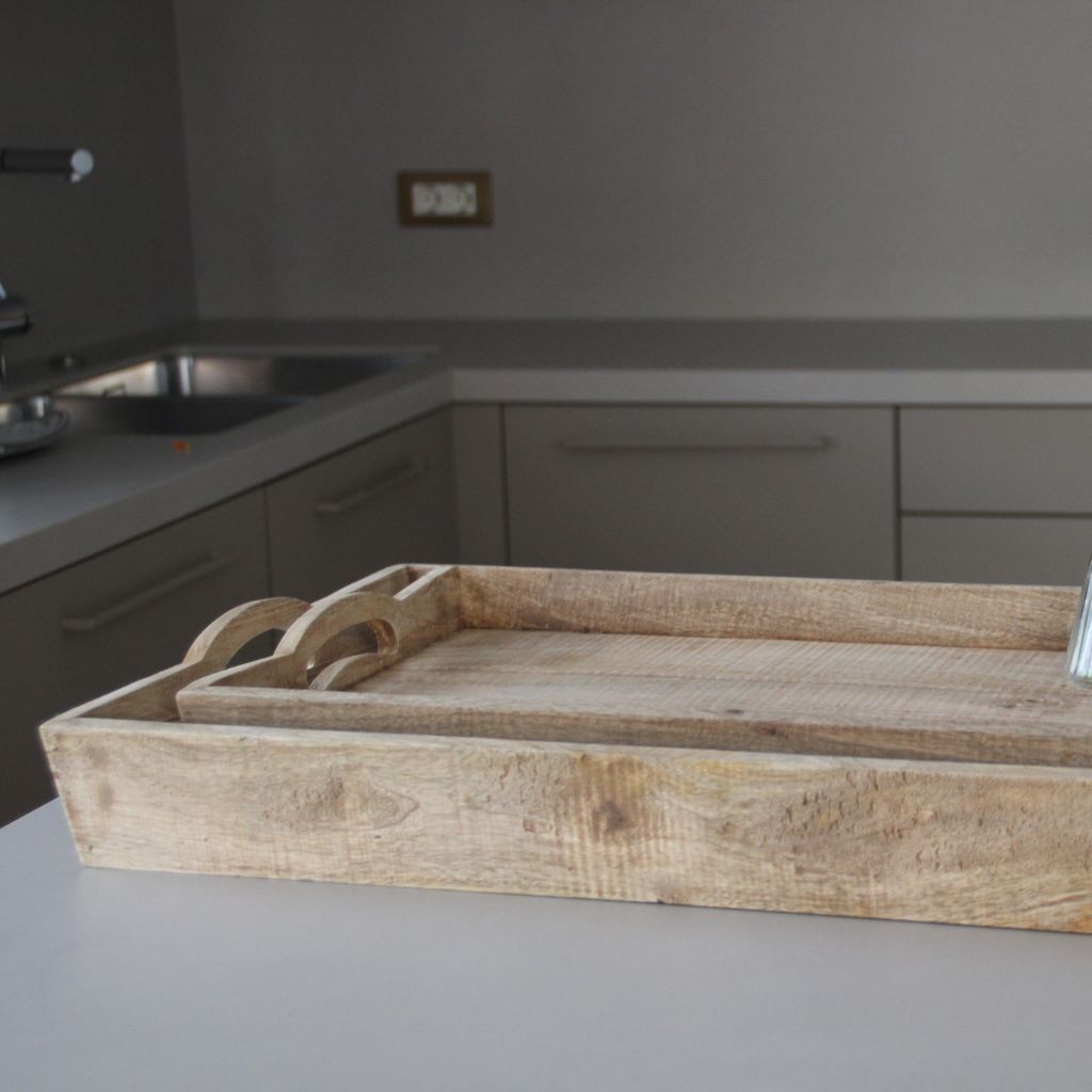 Bandeja Rectangular Madera Rústica Grande