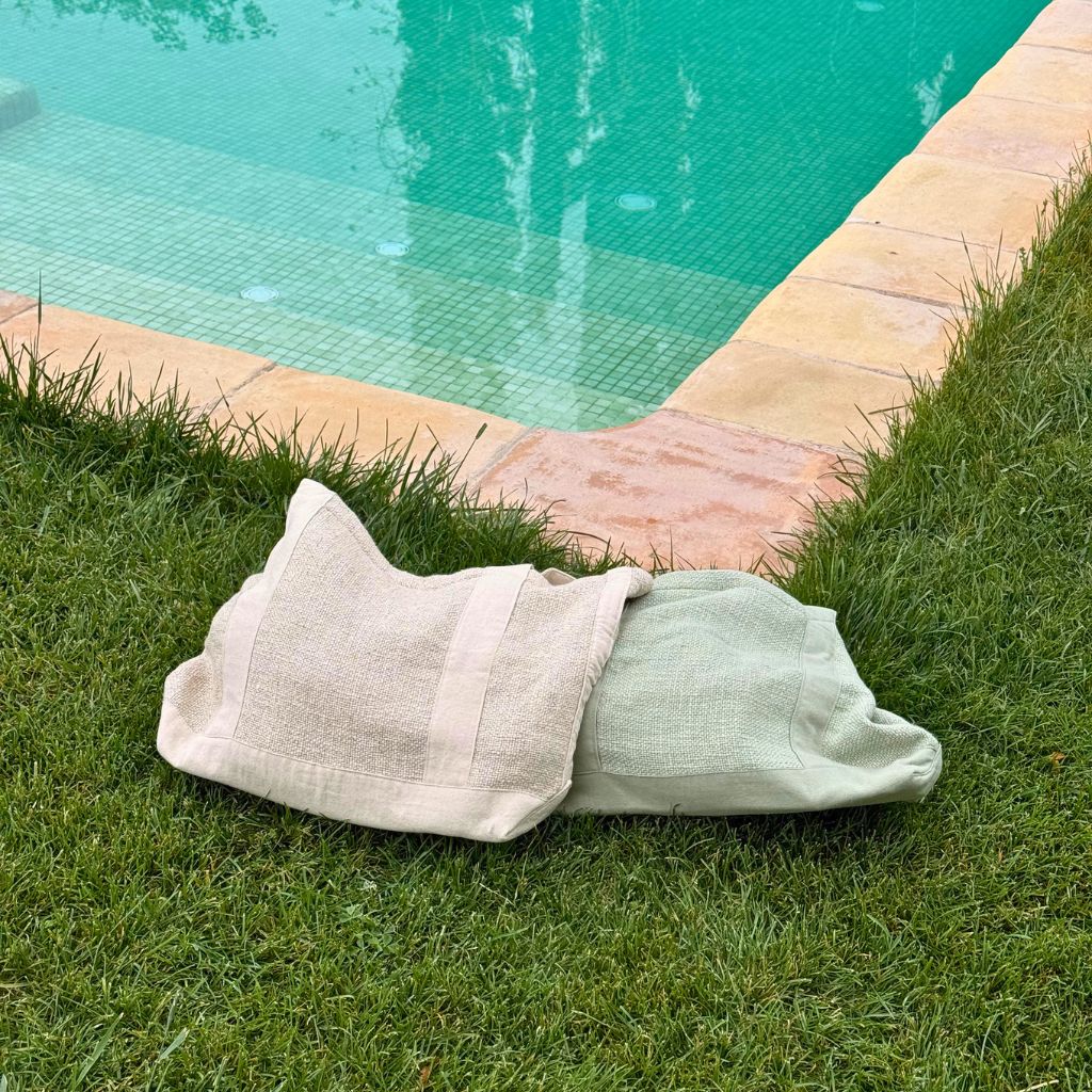 Natural Linen Beach Bag