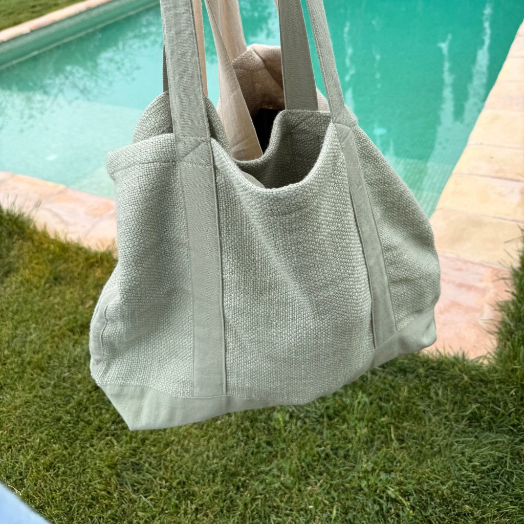Natural Linen Beach Bag