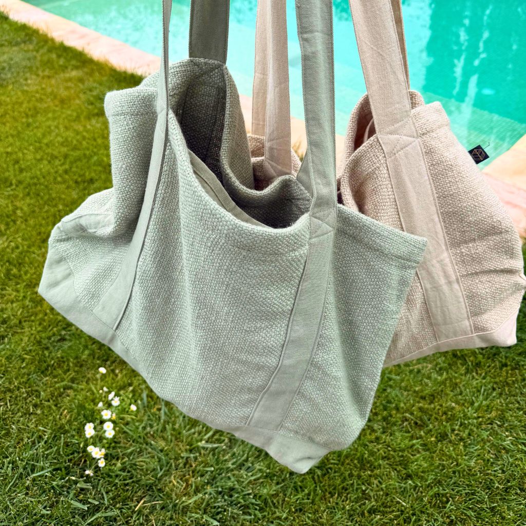 Natural Linen Beach Bag
