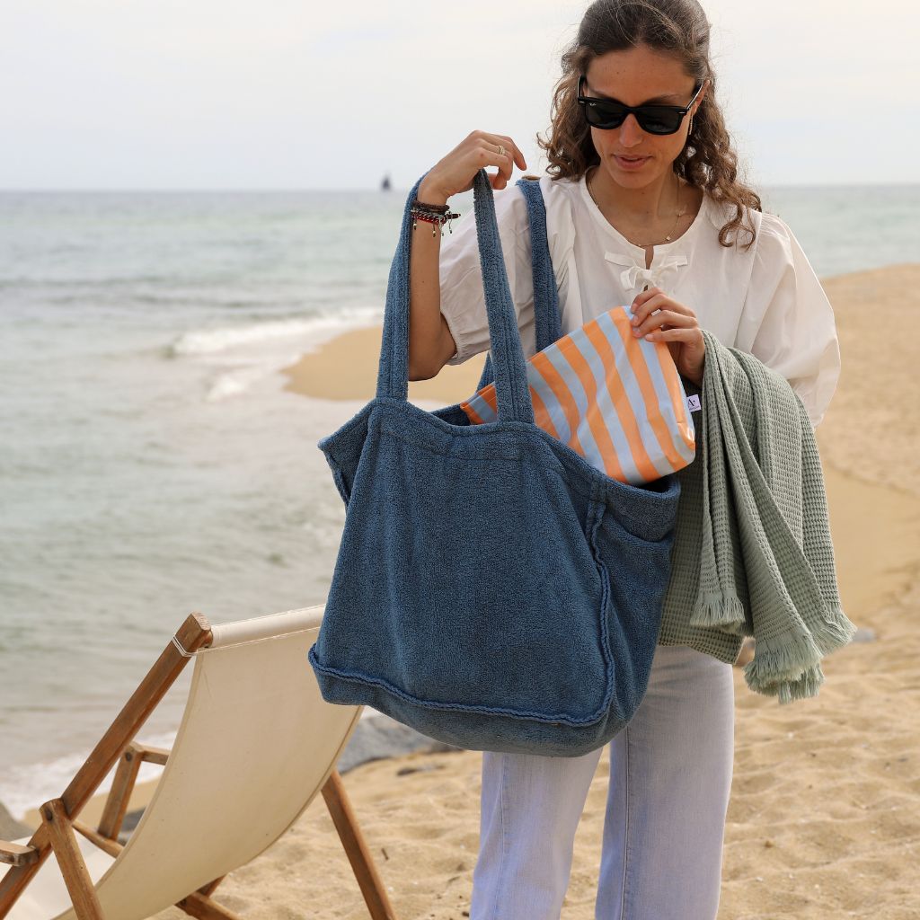 Blue Beach Towel Bag