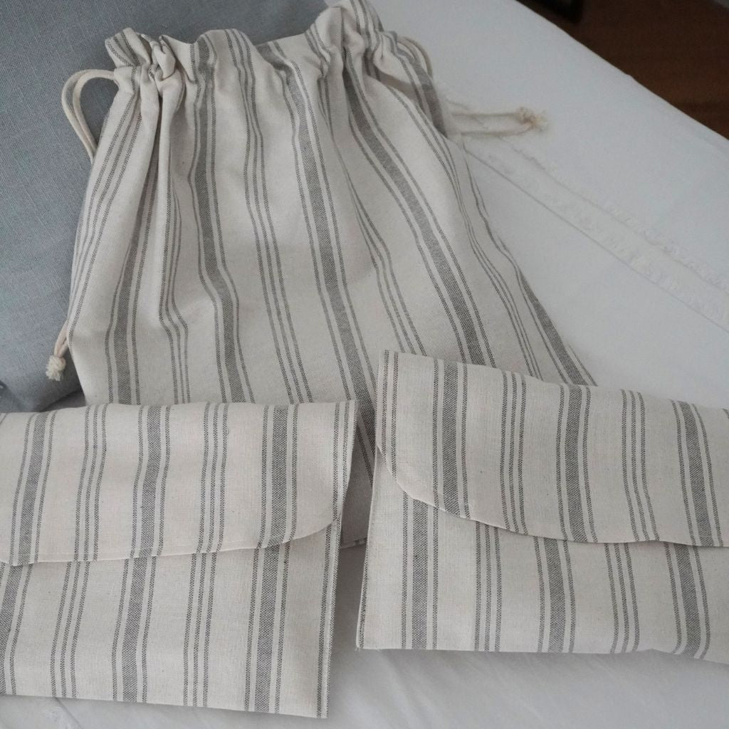 Pack Bolsas Muda Rayas Gris