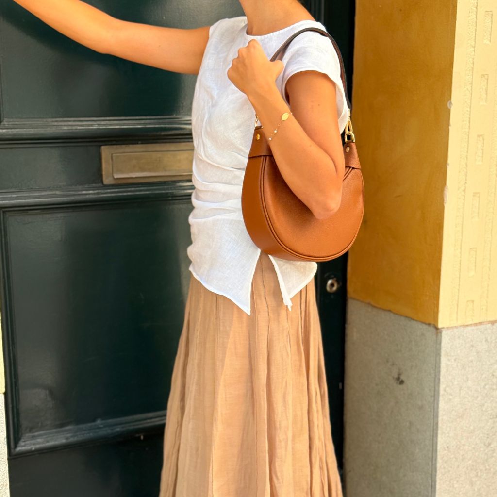 Bolso Hombro Piel Camel