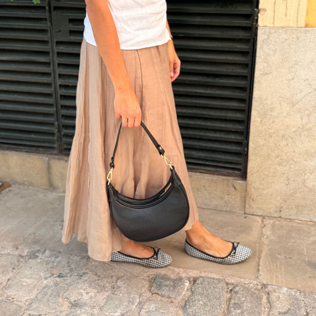 Bolso Hombro Piel Negro
