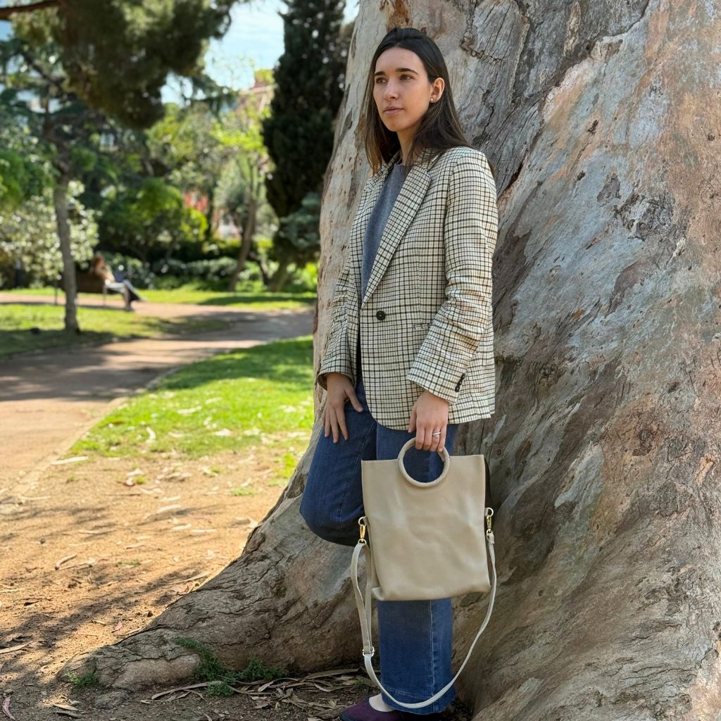 Bolso Anilla Piel Taupe