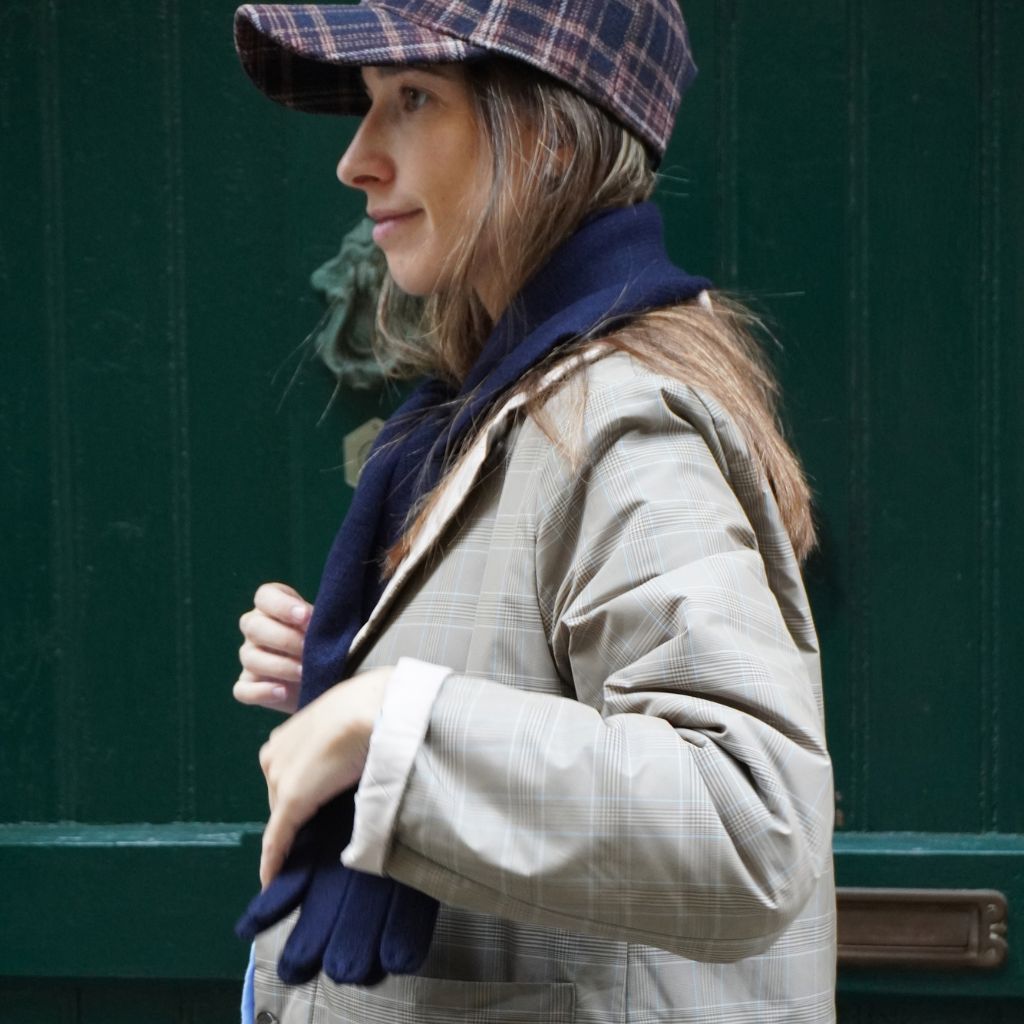 Bufanda triángulo 100% Cashmere Azul Marino