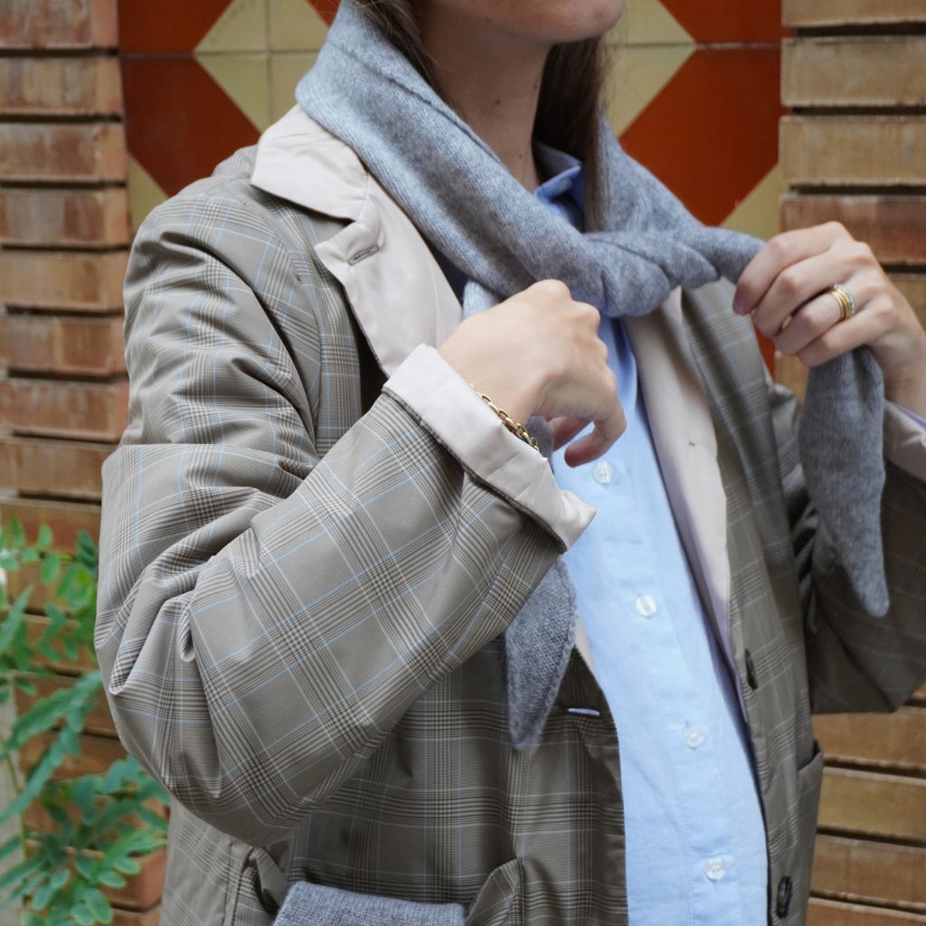 Bufanda triángulo 100% Cashmere Gris