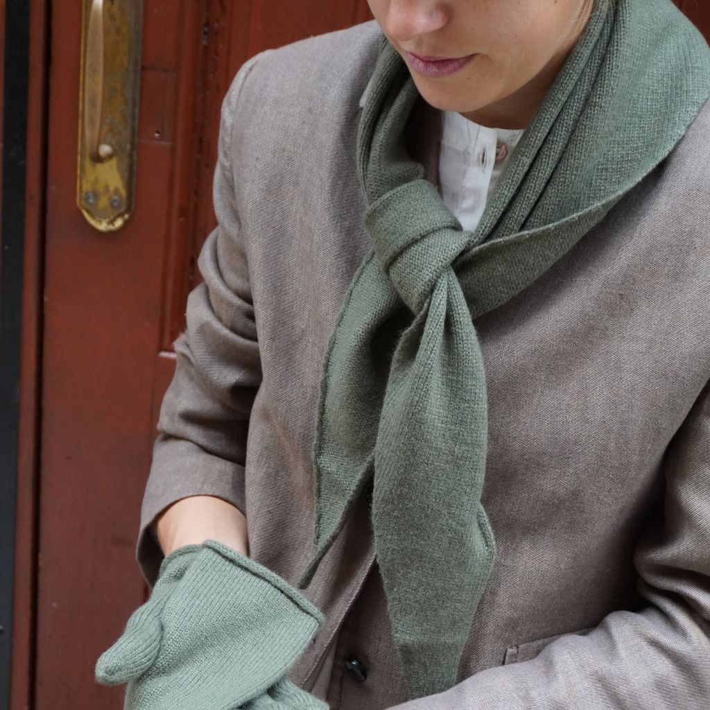 Bufanda triángulo 100% Cashmere Verde