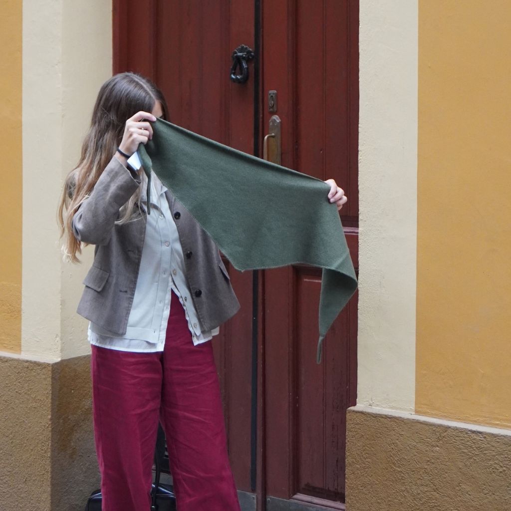 Bufanda triángulo 100% Cashmere Verde