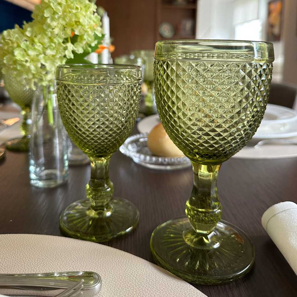 Green Spikes Water Glasses (Set of 6)