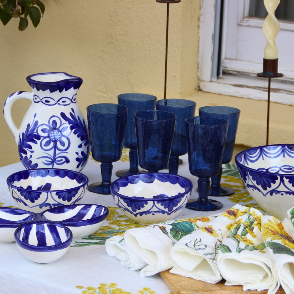 Blue Flowers Ceramic Bowl