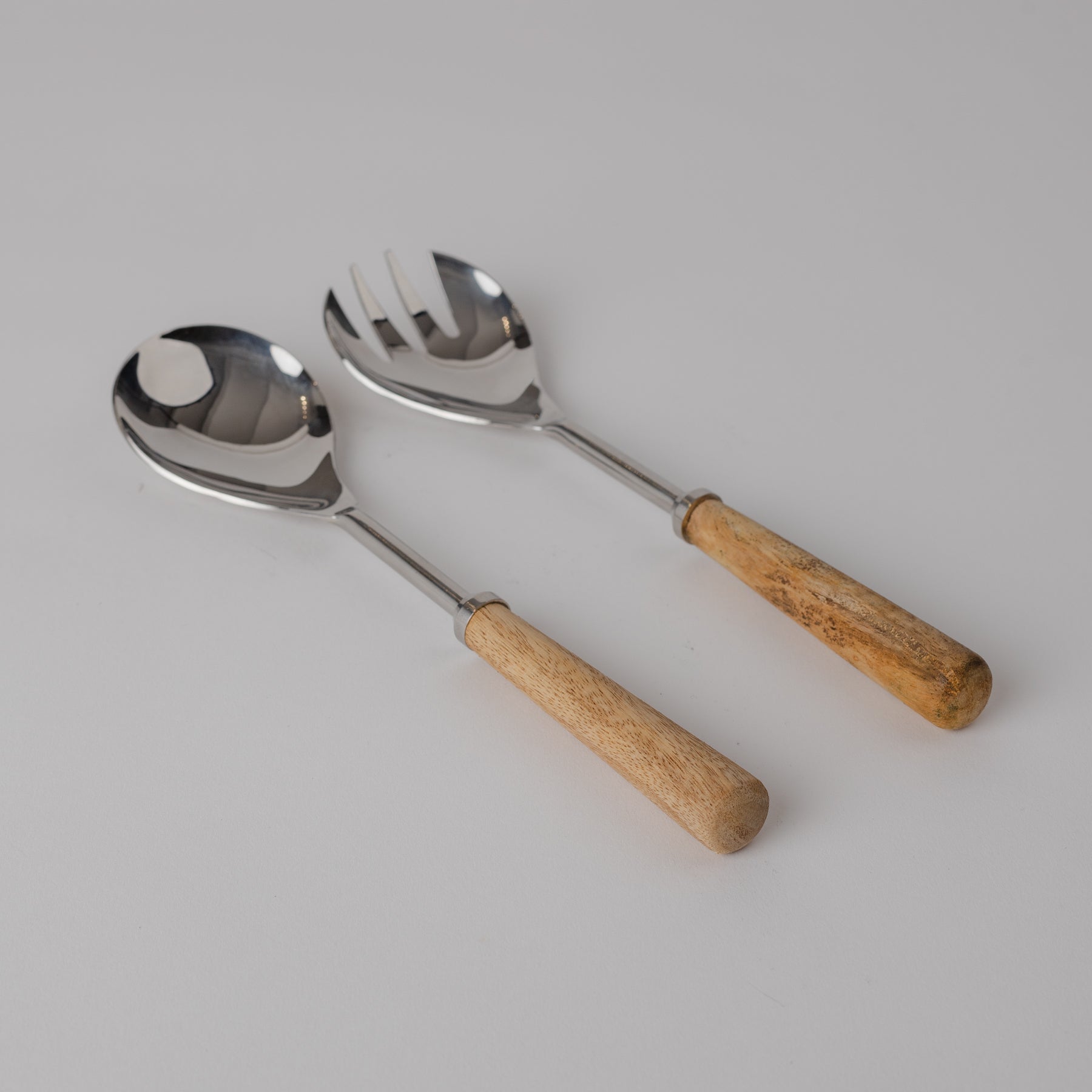 Wood and Steel Serving Cutlery