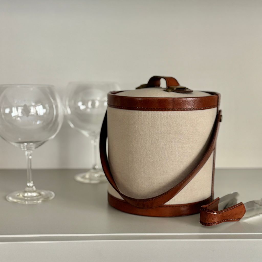 Leather and Fabric Ice Bucket