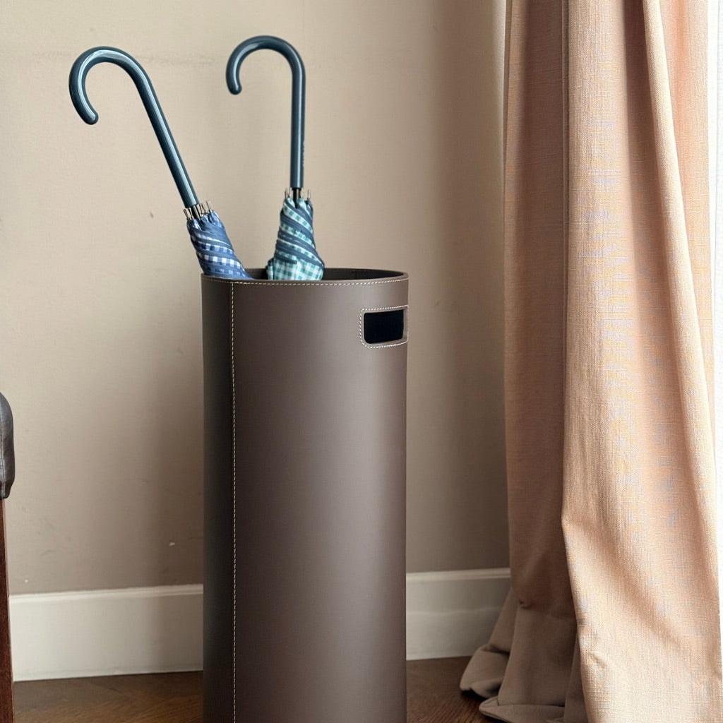 Chocolate Leather Umbrella Stand