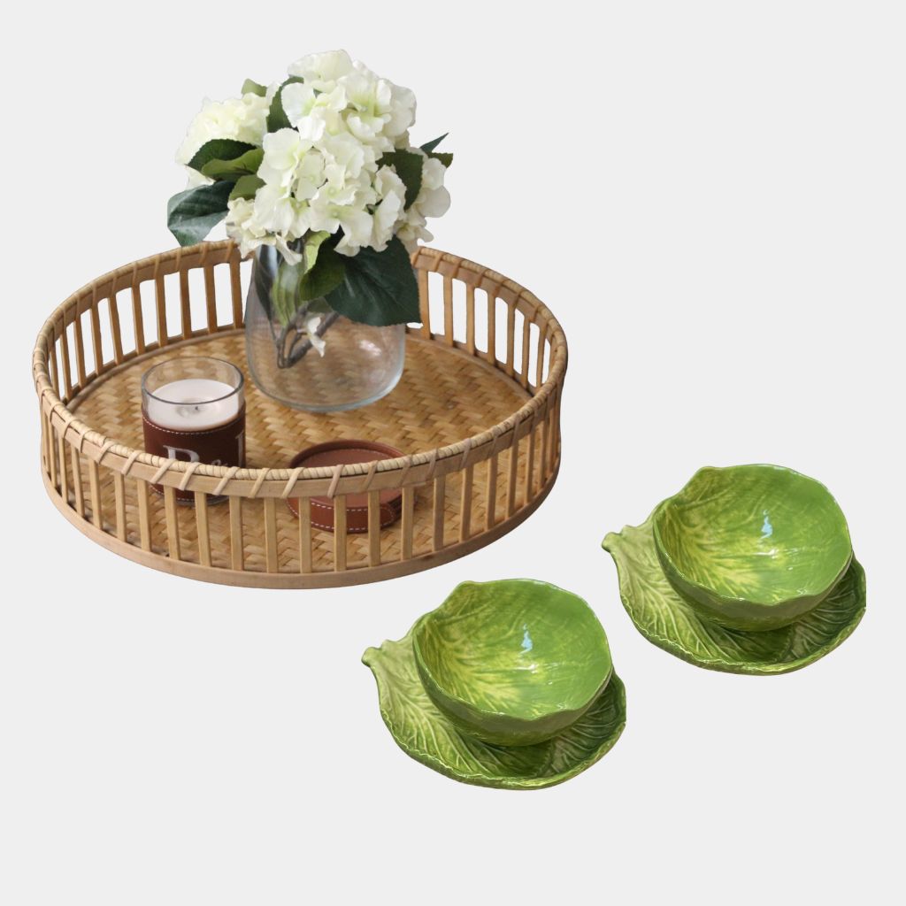 Pack Bandeja Bambú Grande y Set Lechuga