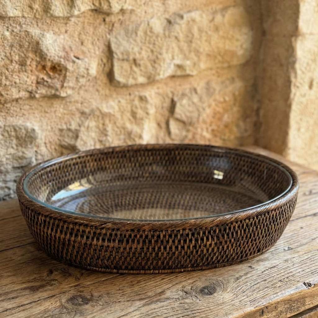 Rattan Oval Serving Platter