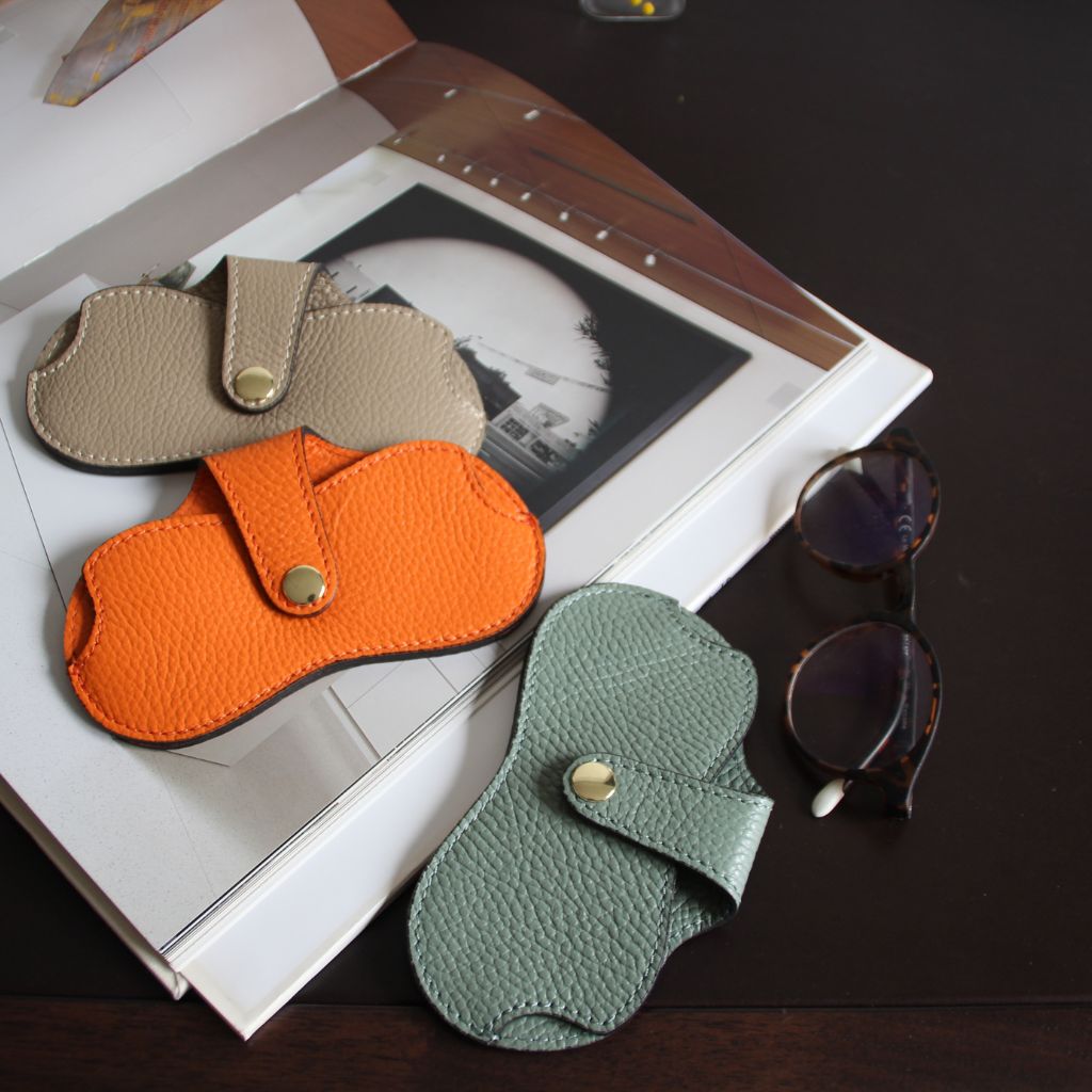 Green Leather Glasses Case