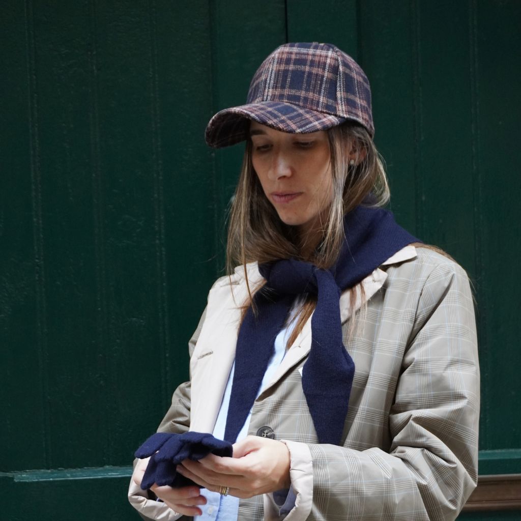 Gorra Cuadros Escoceses Azul Marino