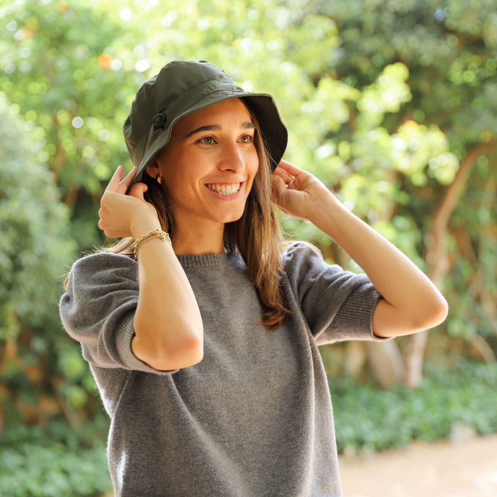 Gorro Lluvia Plegable Verde