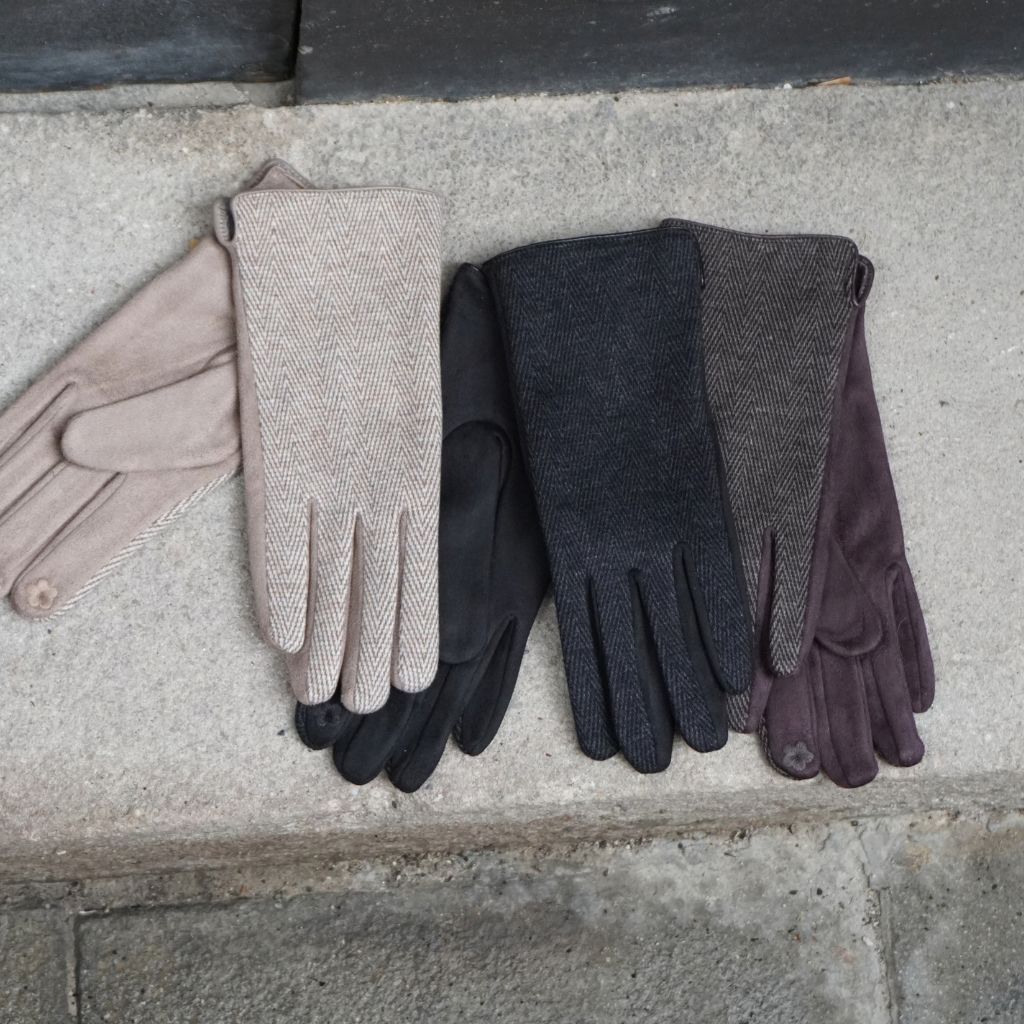 Guantes Jacquard Espiga Fina Taupe