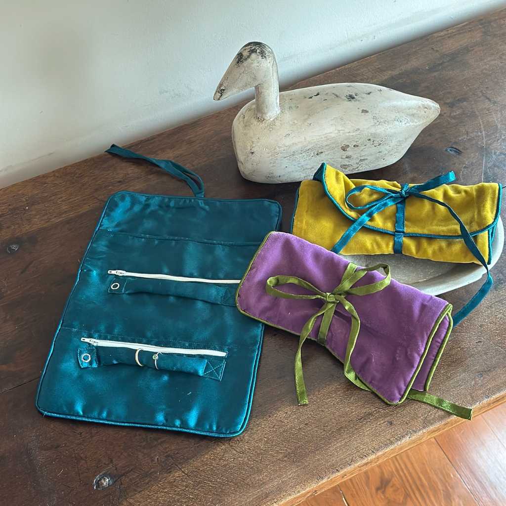 Joyero Terciopelo Verde Aguamarina y Azul