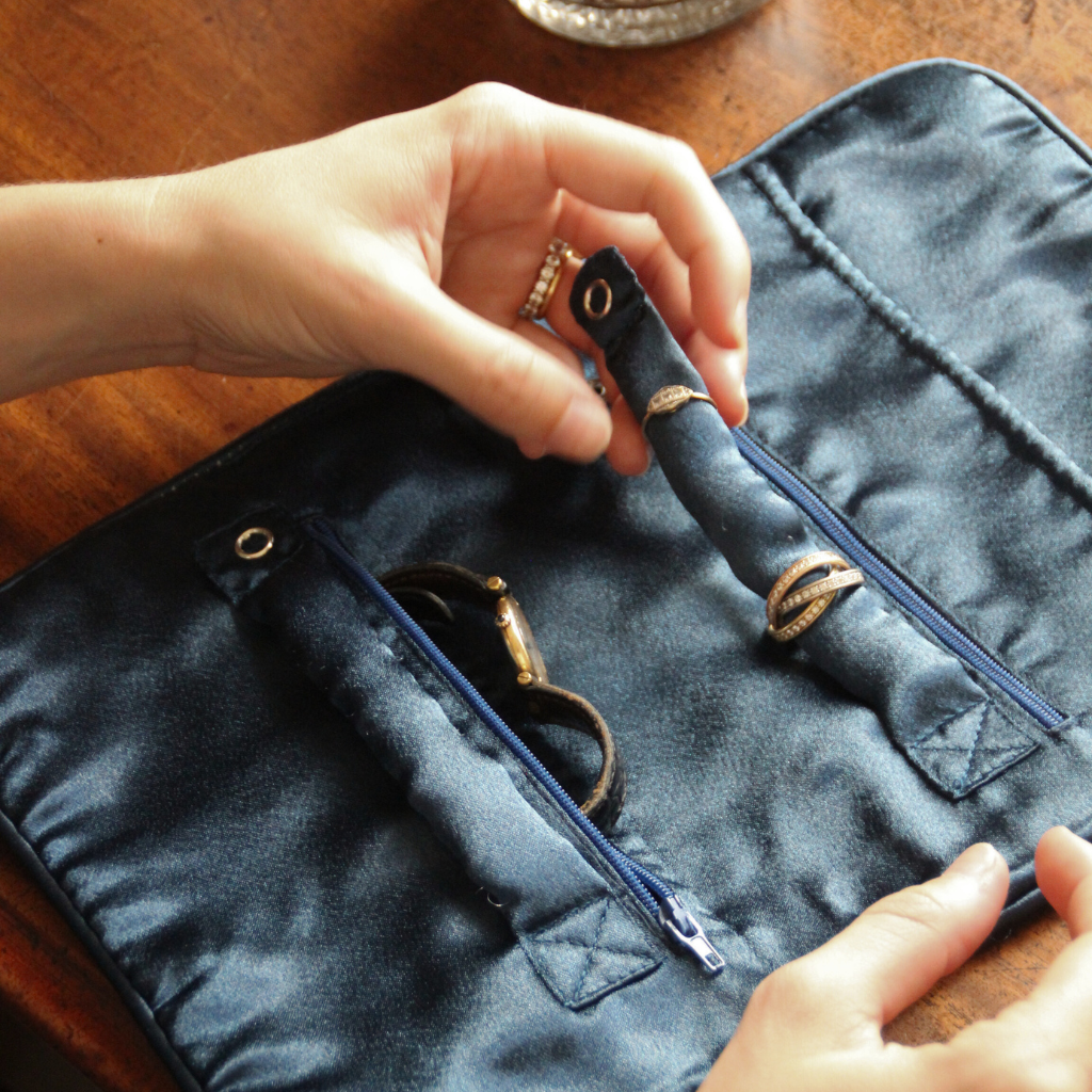 Joyero Terciopelo Verde Aguamarina y Azul