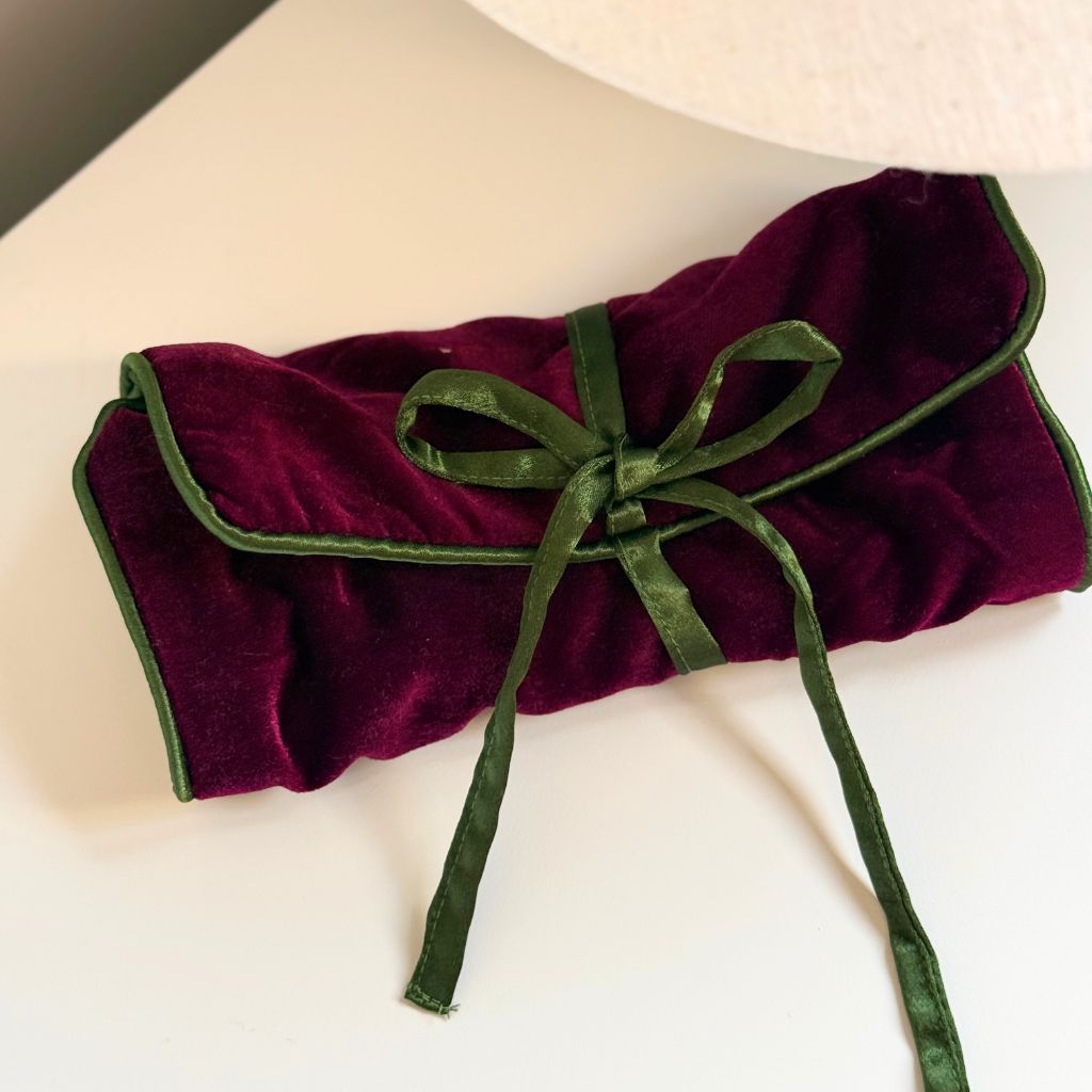 Joyero Terciopelo Morado Intenso y Verde