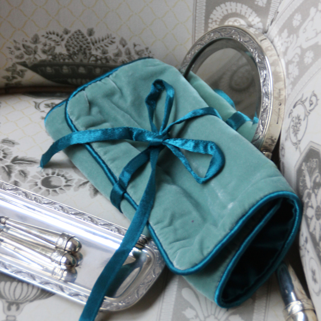 Joyero Terciopelo Verde Aguamarina y Azul