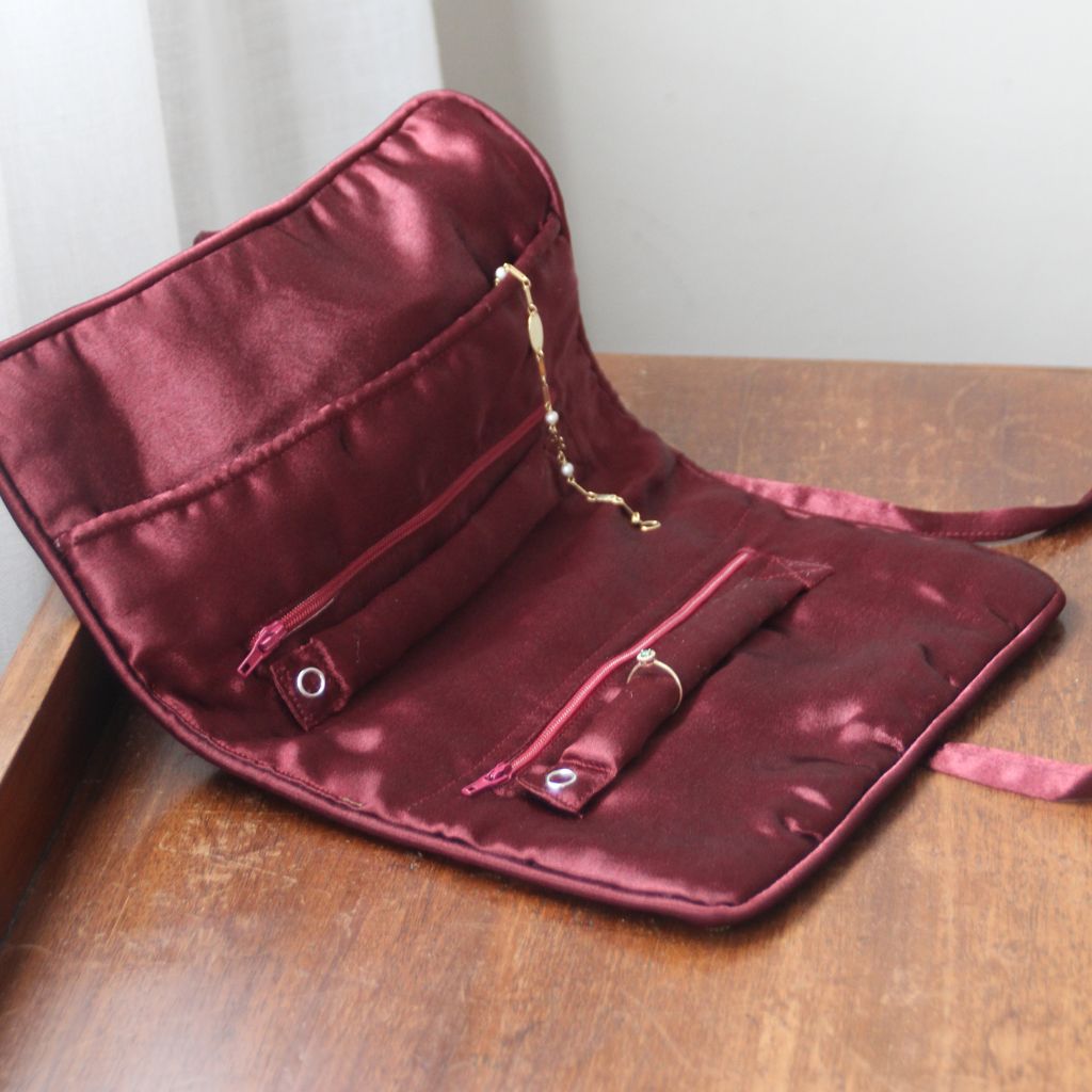 Joyero Terciopelo Verde y Burdeos