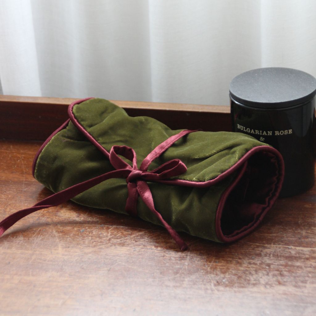 Joyero Terciopelo Verde y Burdeos