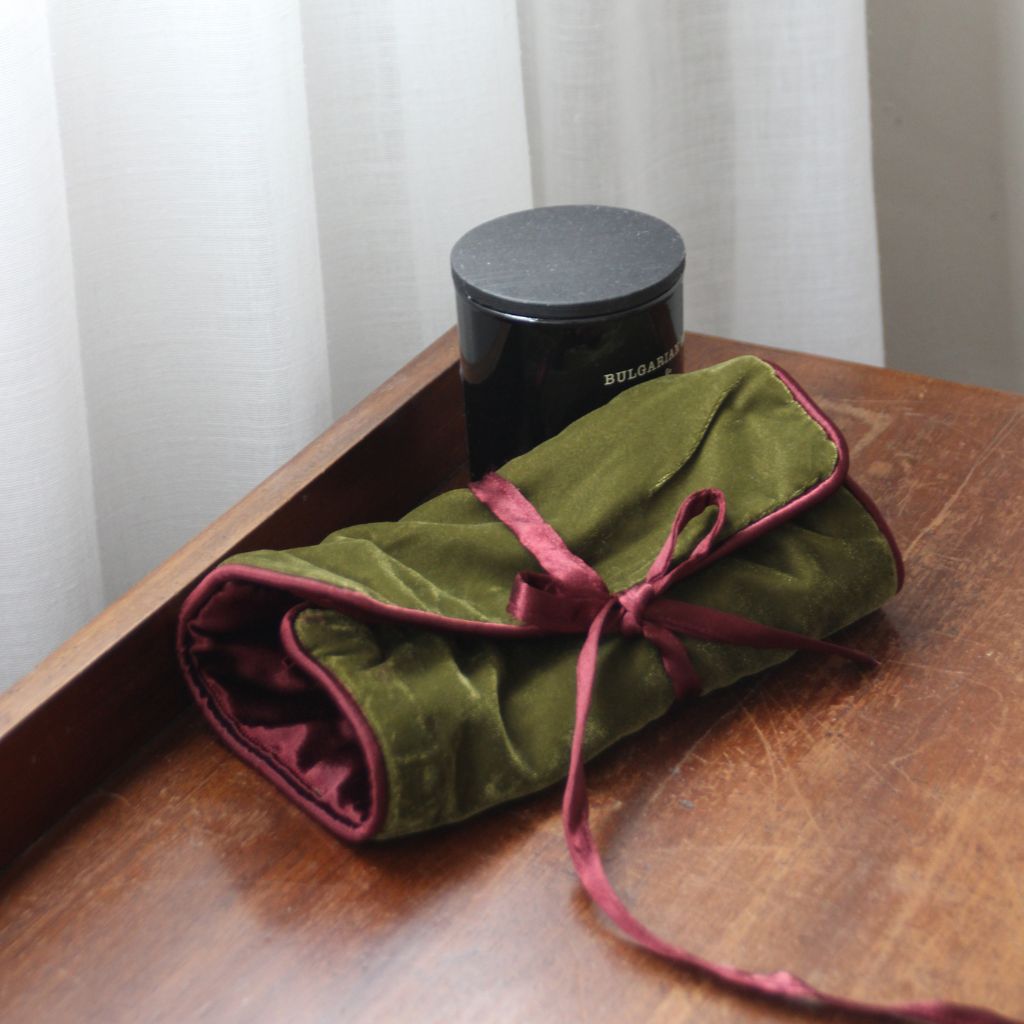 Joyero Terciopelo Verde y Burdeos