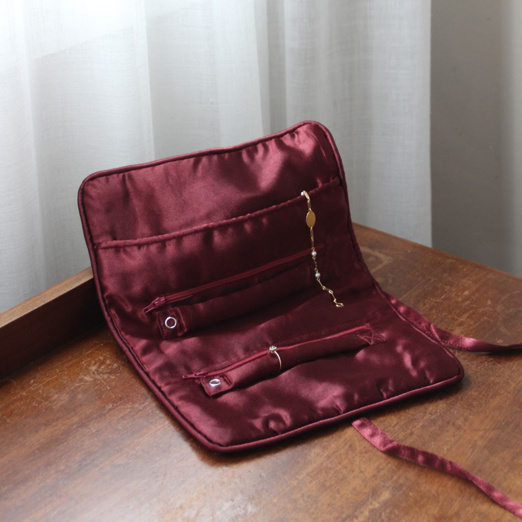 Joyero Terciopelo Verde y Burdeos