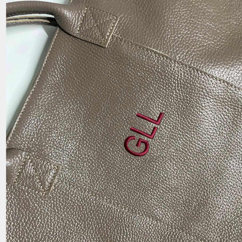 Maletín Ordenador Piel Taupe