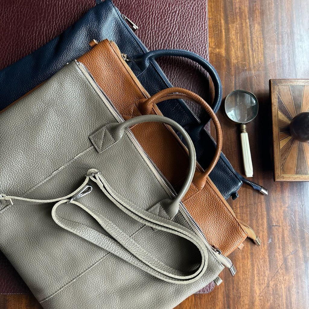 Maletín Ordenador Piel Taupe